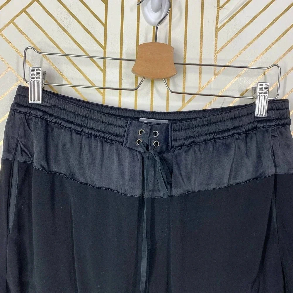 Vince Lace Up Silky Drawstring‎ Shorts Black